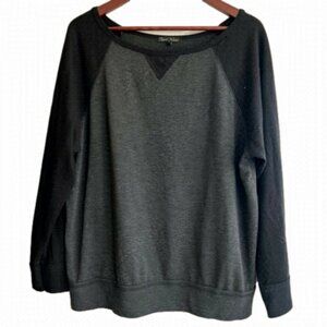 tart Noir Buttery Soft Black/Grey Loungewear Top, Ladys XL, EUC